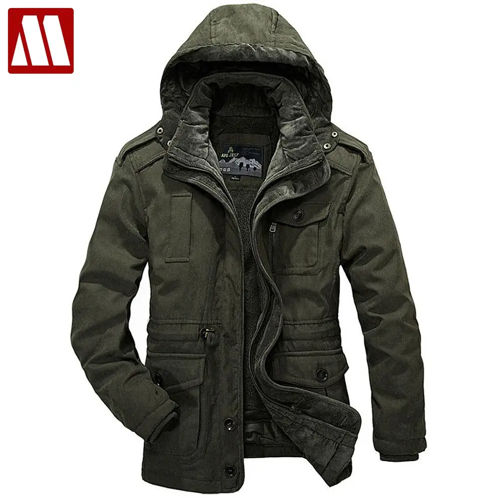 

High Quality Casual Winter Jackets Men Cotton-Padded Jacket Brand Thick Fashion Warm military Coat Thick Hooded Windproof Parka