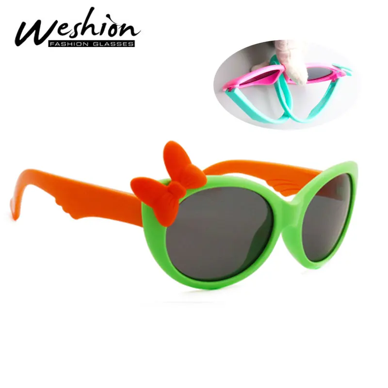 

Sunglasses Kids Polarized For Girls Retro Eyeglasses TR90 Flexible Safety Frame With Butterfly Glasses Children Shades UV400