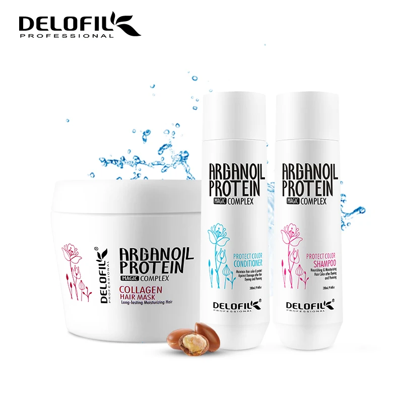 

Hair Care Sets Argan Oil Hair Mask 300ml Shampoo Conditioner 280ml*2 Keratin Hair & Scalp Treatment Straightening Nourish Smooth