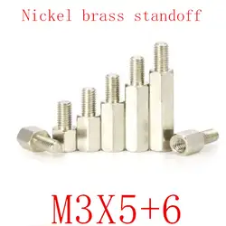 500 шт m3x5 + 6 Мужской Женский никель контейнер с раздельными отсеками для латунных изделий M3 шестигранной шпильки разделительные столбики