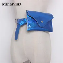 Mihaivina Модные женские поясные привлекательные лазерные поясные сумки хроматические ПУ кожаные поясные сумки поясная сумка для девочек чехол для телефона