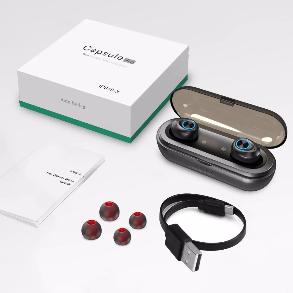 Anomoibuds Capsule Pro 50 Hour Playtime AAC TWS Bluetooth Earbuds V5 0 Headphone Wireless Earphone For Android Iphone