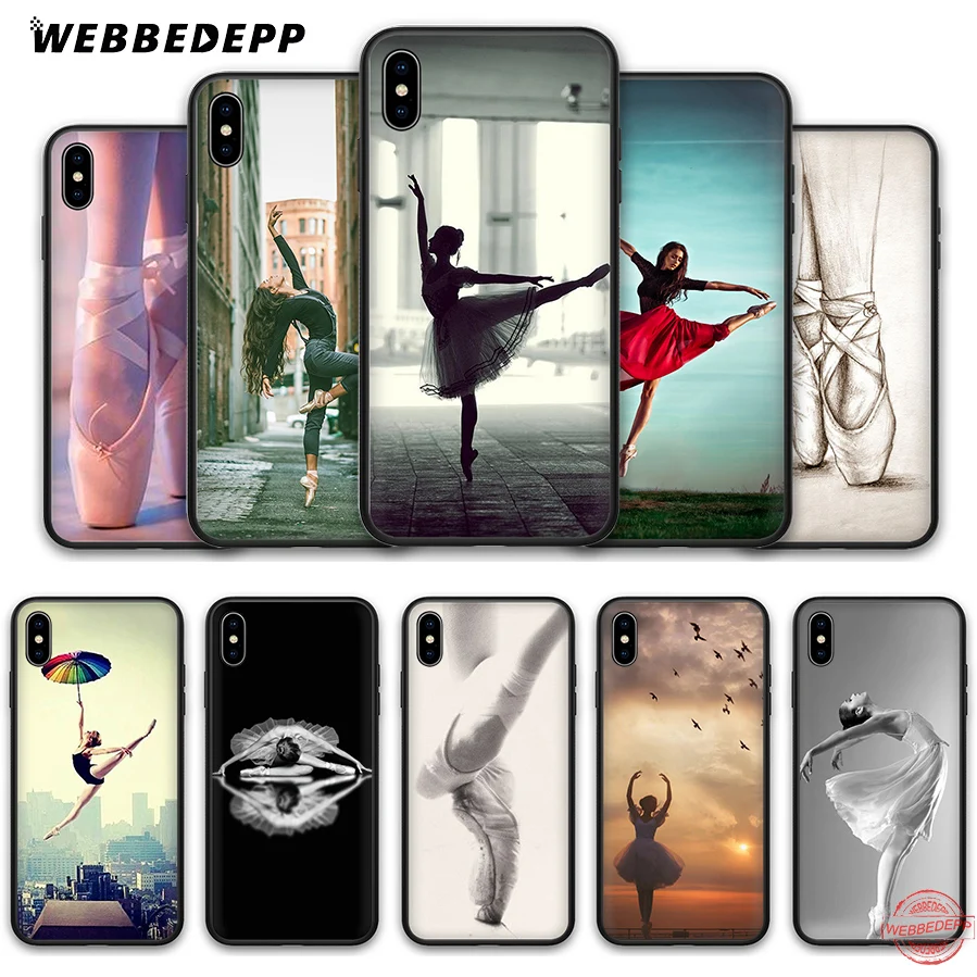 WEBBEDEPP Ballerina dancing girl Soft Silicone Case for iPhone 8 7 6S 6 Plus 11 Pro XS Max XR X 5 5S SE Back Shell | Мобильные