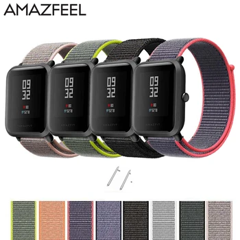 

AMAZFEEL Nylon Strap for Amazfit Watch Band Colorful Nylon Loop Woven Wrist Braclet for Amazfit BIP PACE STRATOS Watch Bands