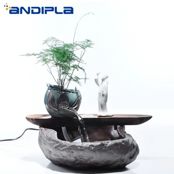 

110V-220V Feng Shui Lucky Flowing Water Humidifier Fountain Nebulizer Essential Oil Diffuser Desktop Home Coffee Table Ornaments