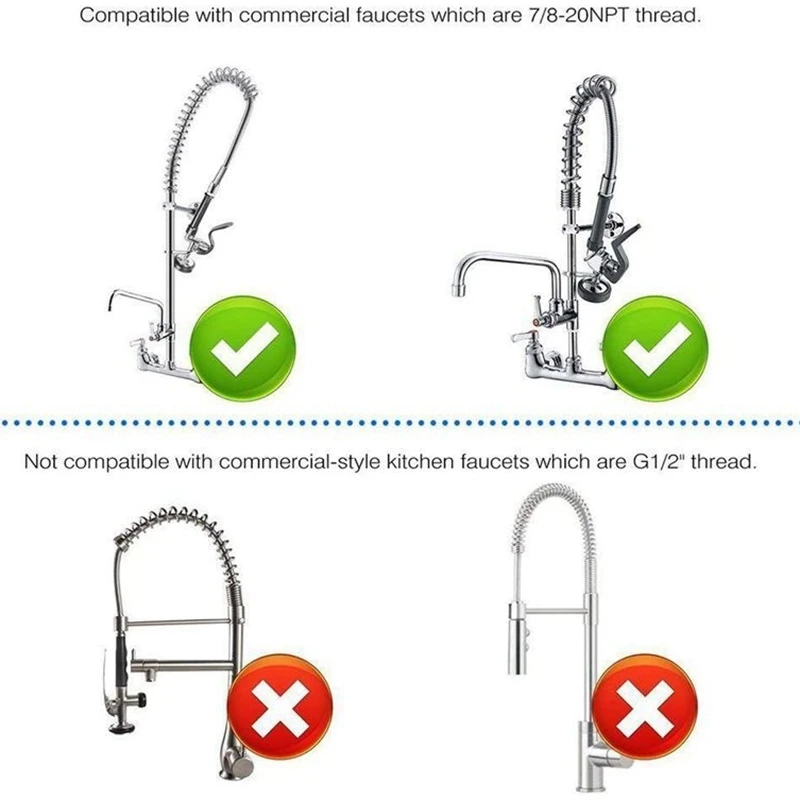 Pre-Rinse Sprayer Commercial Faucet Pull-Out Kitchen Hand Shower Head Dishwasher Pre-Rinse Floor Washer High Pressure Water Ta Pre-Rinse Sprayer Commercial Faucet Pull-Out Kitchen Hand Shower Head Dishwasher Pre-Rinse Floor Washer High Pressure Water Ta