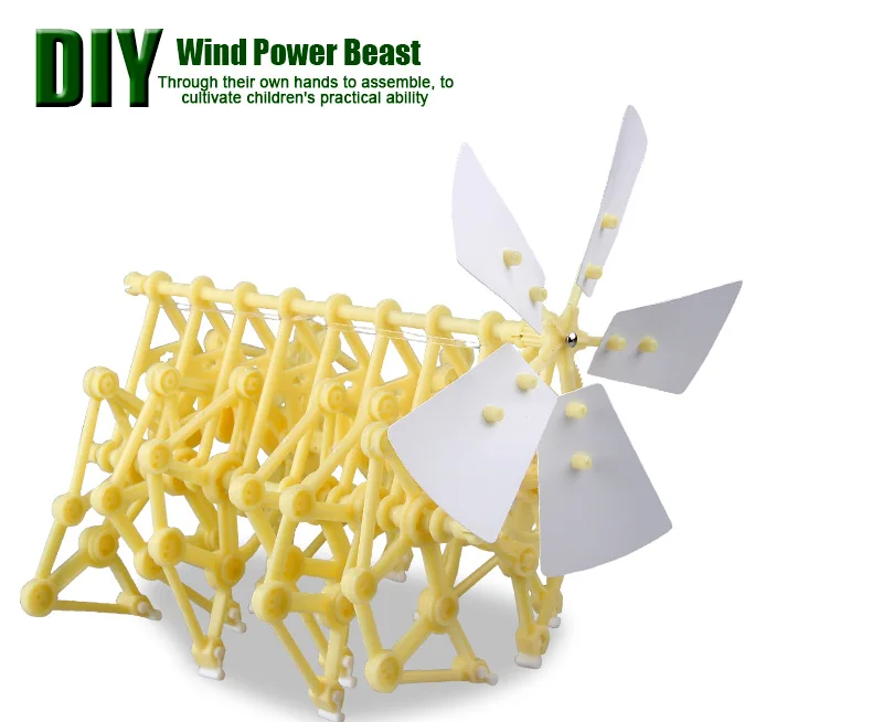 DIY ветросиловой Beast Puzzle комплект моделей конструктор ходунки робот экологический развивающие игрушки подарки для детей мальчик грил