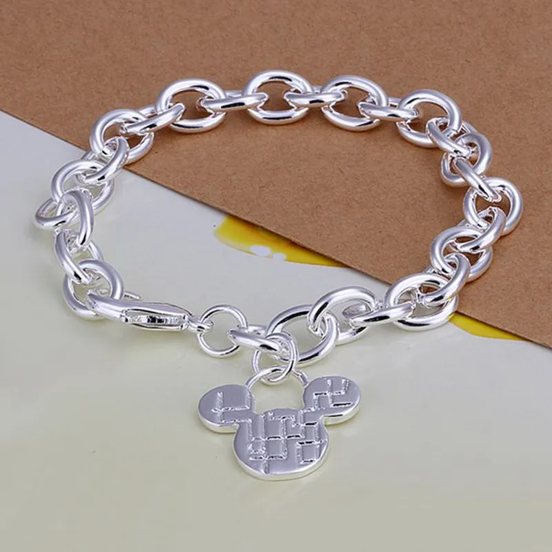 

Free Shipping Wholesale silver bracelet, 925 fashion silver plated jewelry Micky Bracelet /MPODBCZI RTYKAVIC