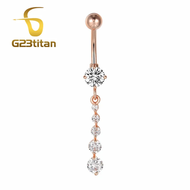 Кольцо G23titan для пирсинга пупка женское длинное Ювелирное Украшение пляжа