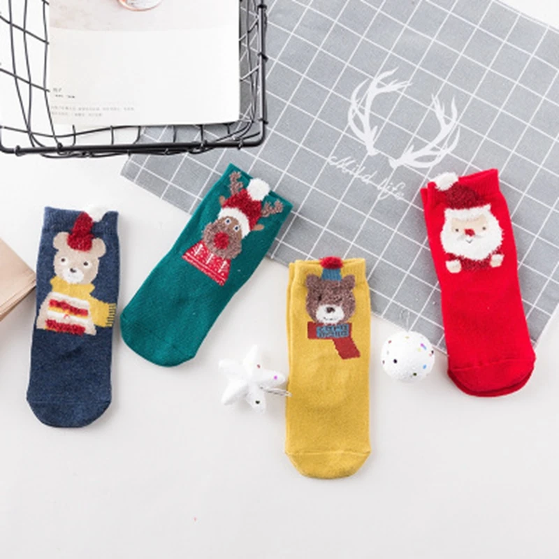 Новинка года, рождественские носки для малышей носки для мальчиков и девочек 4 пары сумок на продажу подарки, рождественские носки lch071