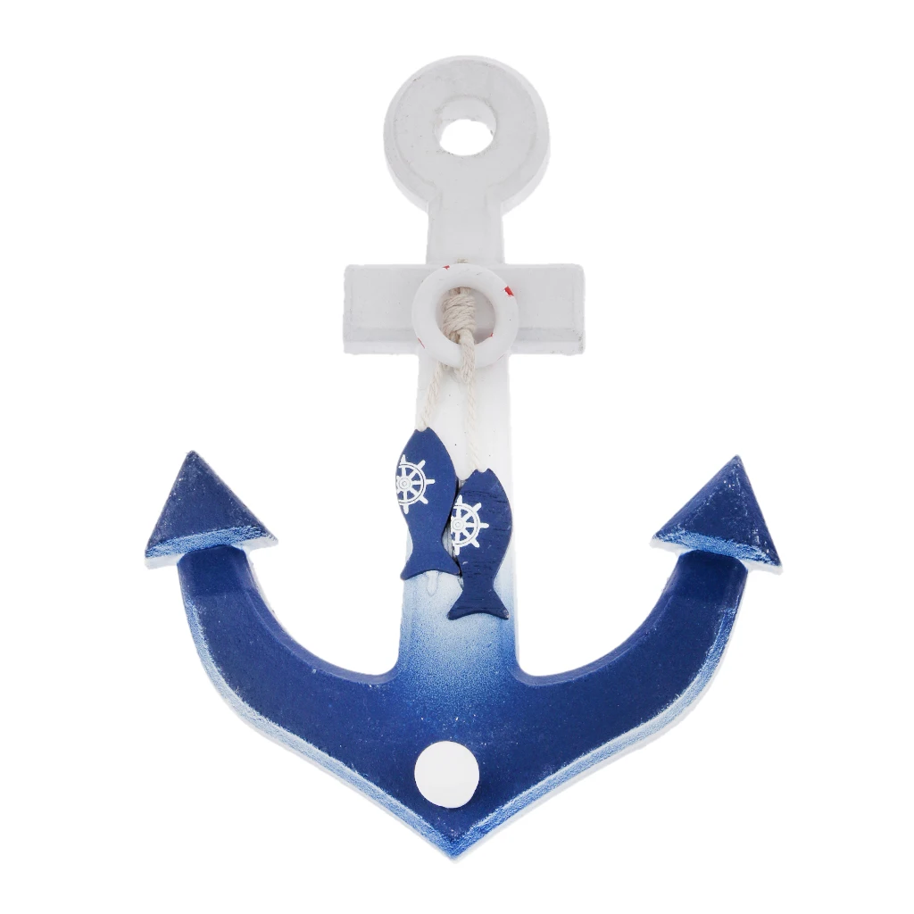 Nautical Anchor Wall Hanging Hook Buoy Fish Decor Coat Hat Mediterranean