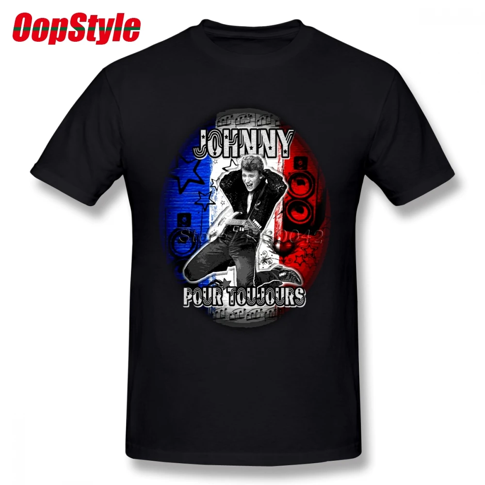 

Johnny Hallyday T-shirt For Men Dropshipping Summer Short Sleeve Cotton Plus Size Custom Team Tee 4XL 5XL 6XL