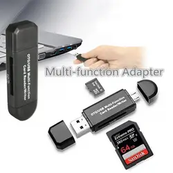 SD Card Reader Micro USB OTG USB 2,0 адаптер Micro для мобильного телефона Tablet Поддержка SD памяти MicroSD черный портативный свет