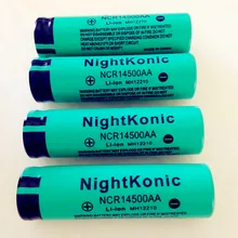 Оригинальная Высококачественная Nightkonic 2 шт./партия 14500 батарея 3,7 V Напряжение литий-ионная аккумуляторная батарея