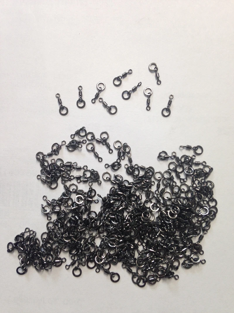 

100 x Micro Hook Ring Swivels- Swivels with Ring-Fits Safety Lead Clips-Carp Terminal End Tackles for Carp Fishings