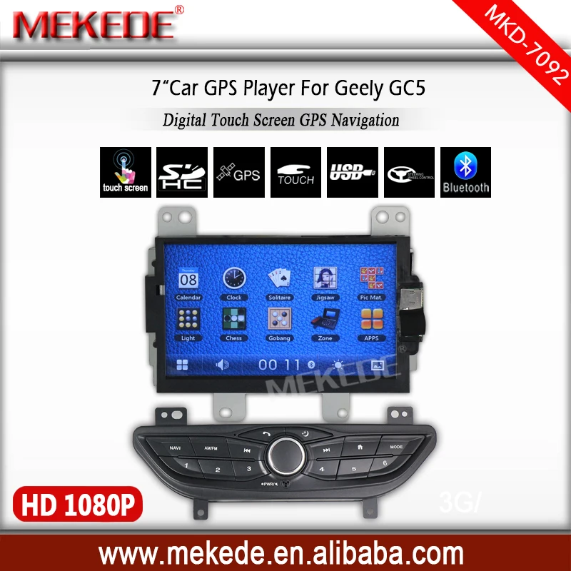 Discount MEKEDE with Russian menu Car radio player for Geely GC5 with  Multi-Media bluetooth 10EQ band GPS navi free 16GB map 2