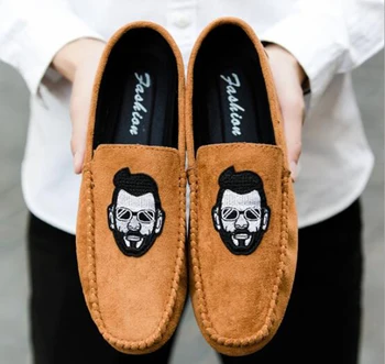 

Spring Young Men's Peas Shoes One Pedal Lazy Shoes Korean Cool Men's Casual Fashion Anti-velvet Driving Shoes Soft Bottom