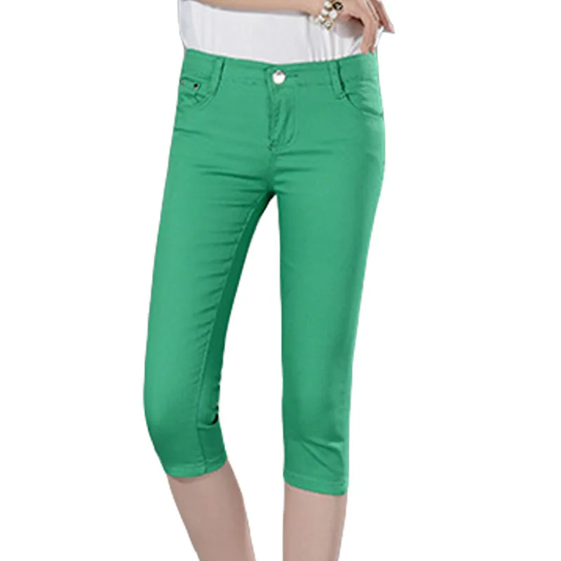2018 Summer Style Women Pants Candy Color Slimming Capris Pants Cotton