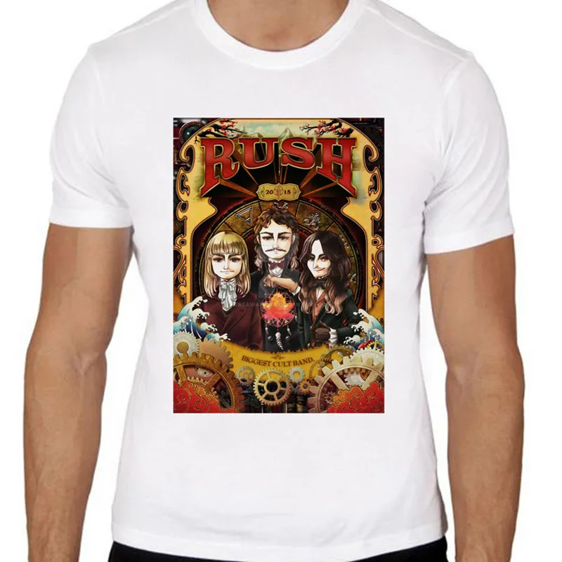rush band T shirt men t shirt fashion t shirt O Neck white TShirts For