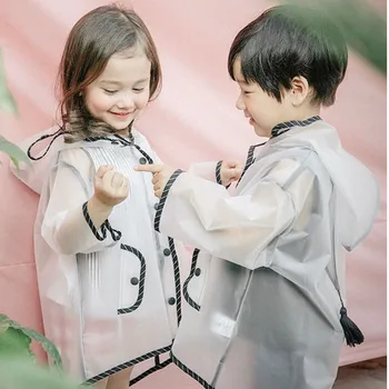 

Kids Thicken Raincoat Children Waterproof Transparent Child Rain coat Cover Poncho Rainwear Hooded Impermeable Baby Girl or Boy