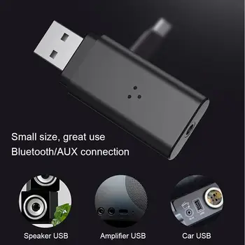 

Bluetooth 5.0 Audio Receiver 3.5MM USB Dual Output Wireless Music Adapter Dongle Transmitter with Audio Port