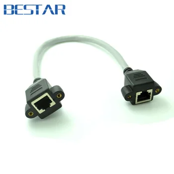 

8P8C FTP STP UTP RJ45 Cat7 Cat6 Cat5 Female to Female LAN Ethernet Network Extension Cable 30cm 1ft with Screws Panel Mount Hole