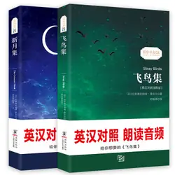 2 шт. двуязычный полумесяц Бродячие Птицы по Tagore стихи в китайской и английской фантастики Роман книга