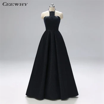 

CEEWHY Halter Saudi Arabia Evening Dresses Long Muslim Formal Dresses Evening Gown for Women Off Shoulder Vestidos de Festa