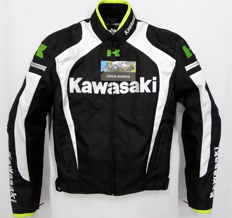 

Motorcycle Riding Jacket with Cotton Lining Oxford Cloth Racing Jacket with 5 protectors for Kawasaki Motorbikers