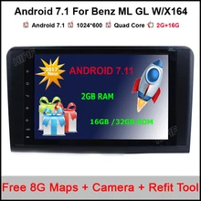 2 Din 9 Inch Android 7.1.1 Car Radio For Mercedes/Benz/GL ML CLASS W164 ML350 ML500 X164 GL320 Canbus Wifi GPS BT Radio
