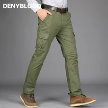Denyblood джинсы Осень зима мужские брюки карго хлопок армейский зеленый брюки рабочая одежда повседневные брюки 3509