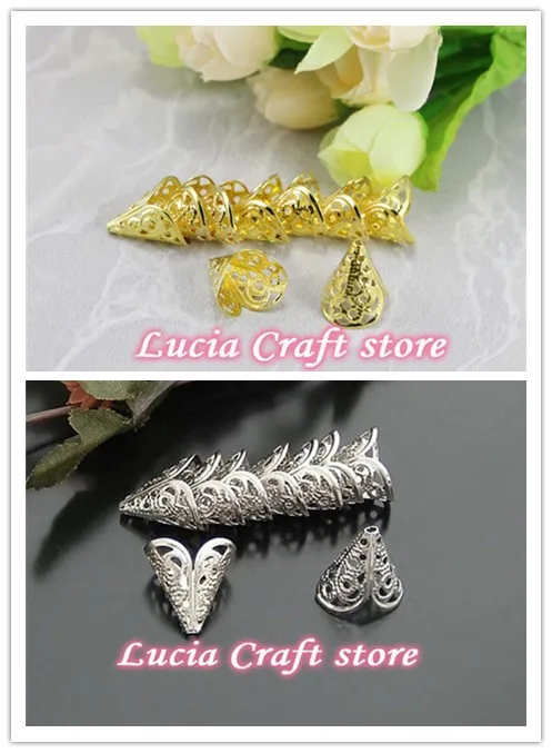 

Lucia crafts 16*11MM Silver/Gold 24pcs vintage metal flower torus G0508
