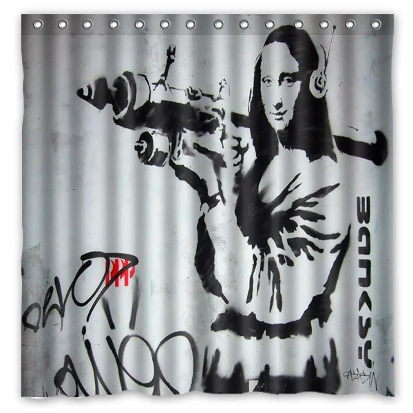 Banksy Graffiti Rideau De Douche Tissu Imperméable Rideau Pour La ... Banksy Graffiti Rideau De Douche Tissu Imperméable Rideau Pour La ...
