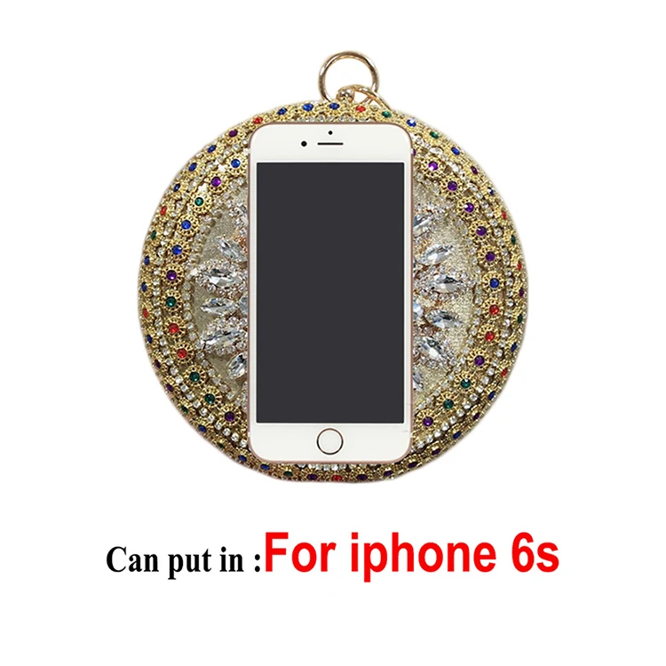 Luxy Moon Round Rhinestone Evening Bag can hold iPhone 6s