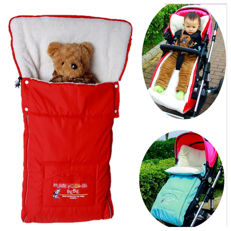 3 In1 Baby Stroller Foot Sleeve Winter Warm Sleeping Bag Baby Umbrella