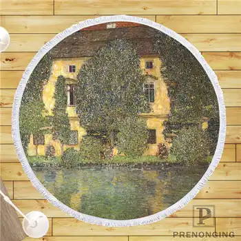 

Custom DIY Customized Microfiber Fabric gustav-klimt (3)@1 Round Beach Blanket Towel Printed on Demand 150cm #19-01-28-4-173