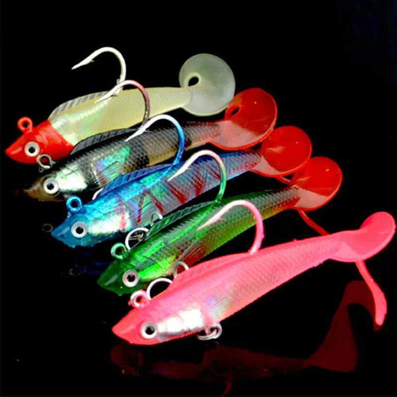 Y175 New 5pcs 9g Soft Lead Fish Fishing Lures 75mm 11g Shad Soft Fish