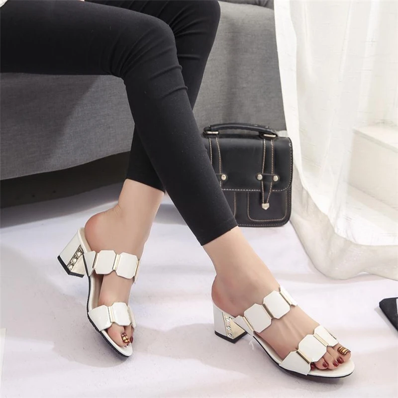 Women Fish Mouth Slipper High Heels Sandals Antiskid Toes Party Shoes Flip Flops sandals Middle-aged women s shoes O0427#30 Women Fish Mouth Slipper High Heels Sandals Antiskid Toes Party Shoes Flip Flops sandals Middle-aged women s shoes O0427#30