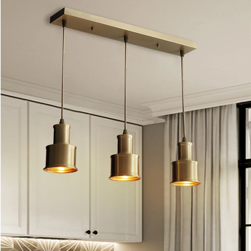 

AXLONG Nordic Brass Pendant Lights After Restaurant Mosaic Light Bedside Bedroom Hanging Lamp Aisle Corridor De Light Kitchen