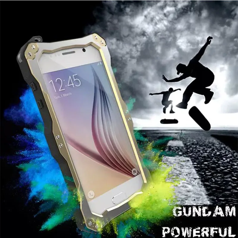 imágenes para Prueba de Choques impermeable Hermética Al Polvo Caja de Metal de Aluminio de Cristal Templado Para Samsung S6/S6 Borde de Aluminio Mental Celular R-sólo imágenes para Prueba de Choques impermeable Hermética Al Polvo Caja de Metal de Aluminio de Cristal Templado Para Samsung S6/S6 Borde de Aluminio Mental Celular R-sólo