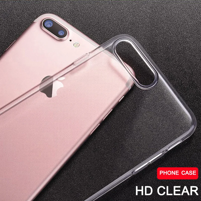 

Clear Ultra Thin Soft TPU Phone Case For iPhone X XS Max XR 8 7 Transparent Silicone Cover For iPhone 4 4S 5C 5 5S SE 6 6S Plus