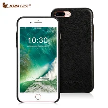 Jisoncase Чехол из натуральной кожи для iPhone 7 Plus чехол s чехол против царапин Роскошный тонкий задний Чехол для iPhone 7 с металлической кнопкой