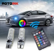 AOTOINK Car Signal Lights RGB T10 w5w LED Bulb 12V Auto Interior Clearance Light w5w T10