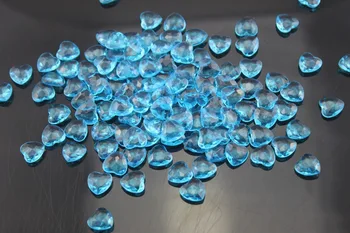 

Free Shipping ! 1000 pcs / lot 12mm Acrylic Turquoise Heart Shape Confetti Wedding / Valentines Table favor Diamond confetti