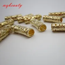 10 шт./партия, позолоченные бусины для волос dread dreadlock, диаметр около 4,8 мм, отверстие