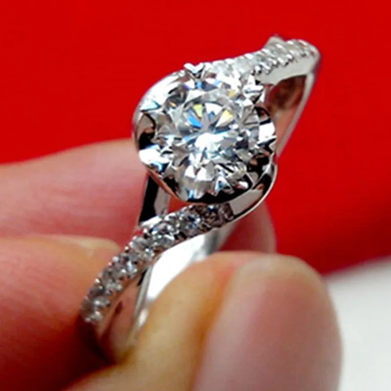 Настоящее 18K Белое Золото хорошее ювелирное изделие настоящее 0.45CT кольцо с