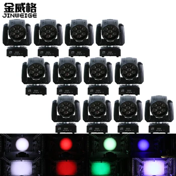 

Free Shipping 12pcs/Lot LED Moving Head Wash Light LED Zoom Wash 7x12W RGBW Color DMX Stage Moving Heads For DJ Disco Party Club