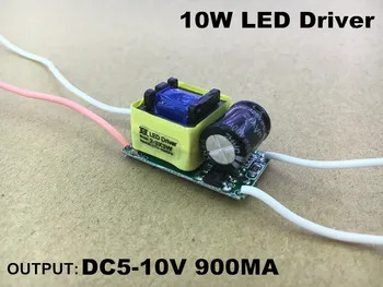 

10W LED Driver 2-3*3W AC85-277V DC5-10V 900MA constant current led power supply transformer 6pcs/lot