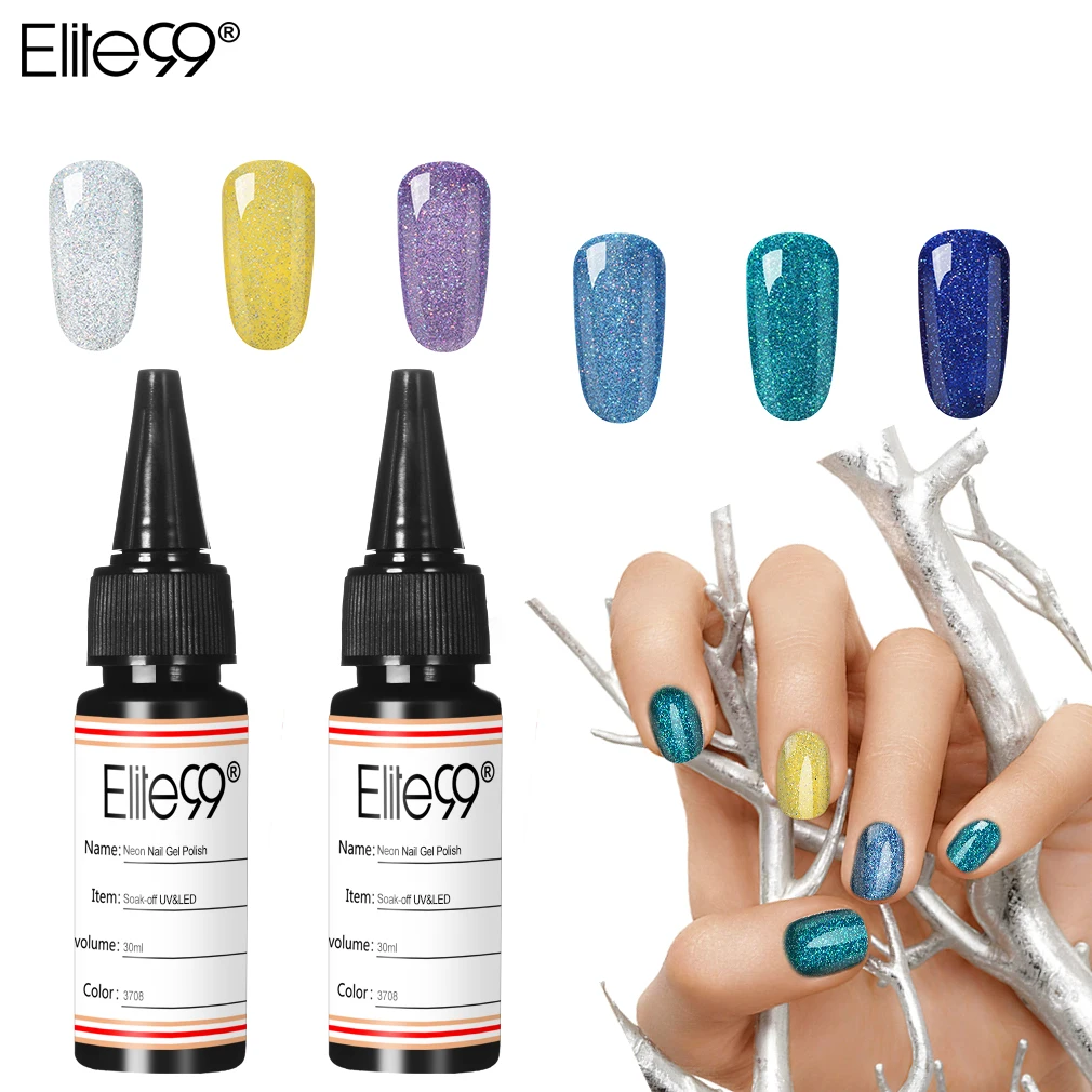 

Elite99 Neon Gel Polish 30ML Glitter Color Nail Art Semi Permanent Gel Varnish Primer for Nails Manicure UV Lamp Gel Nail Polish