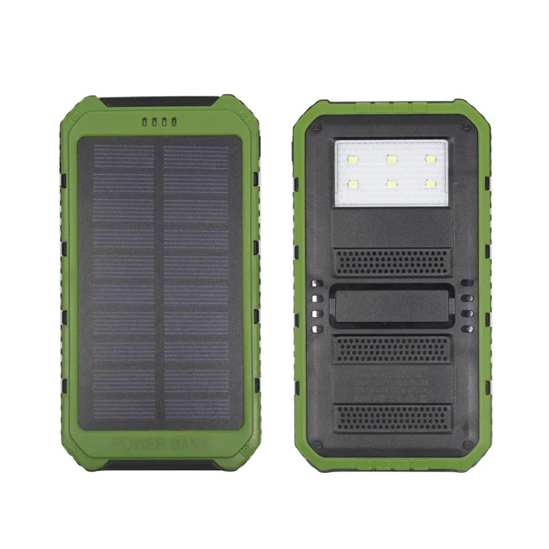 DCAE New Solar Power bank 10000mAh Dual USB LED Camp Light Portable Sun Charger PowerBank for mobile phone